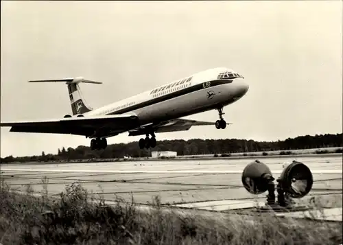 Ak Deutsches Passagierflugzeug, Iljuschin IL-62, Turbinenluftstrahlverkehrsflugzeug, Interflug