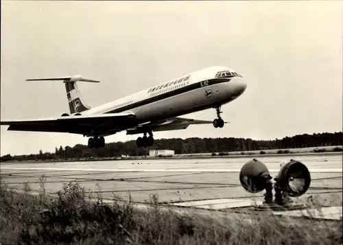 Ak Deutsches Passagierflugzeug, Iljuschin IL-62, Turbinenluftstrahlverkehrsflugzeug, Interflug