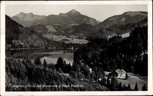 Ak Kössen in Tirol, Hechtsee mit Brünnstein und Groß Traithen