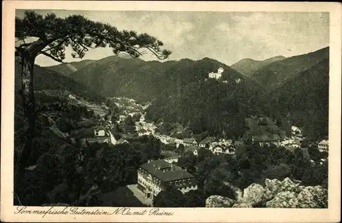 Ak Gutenstein in Niederösterreich, Ort mit Umgebung, Ruine