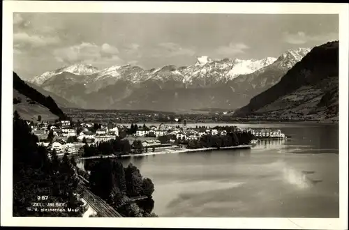 Ak Zell am See in Salzburg, Ort mit Umgebung, steinernes Meer