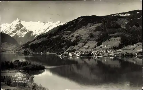 Ak Zell am See in Salzburg, Ansicht des Sees mit Bergen