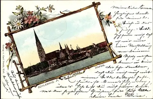 Passepartout Ak Schleswig an der Schlei, Hafen