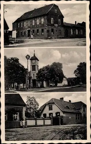 Ak Tornau vor der Heide Raguhn in Anhalt, Gasthof, Kirche, Schule