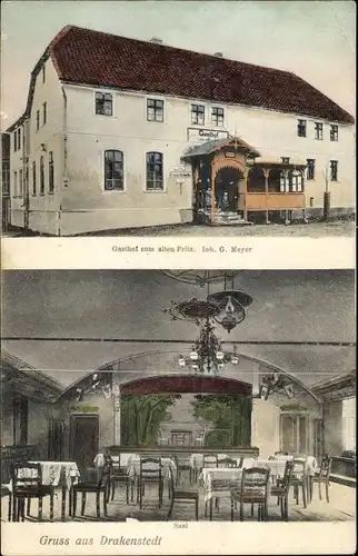 Ak Drakenstedt Drackenstedt Eilsleben in Sachsen Anhalt, Gasthof zum alten Fritz, Saal