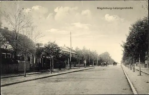 Ak Förderstedt Staßfurt im Salzlandkreis, Magdeburg Leipziger Straße