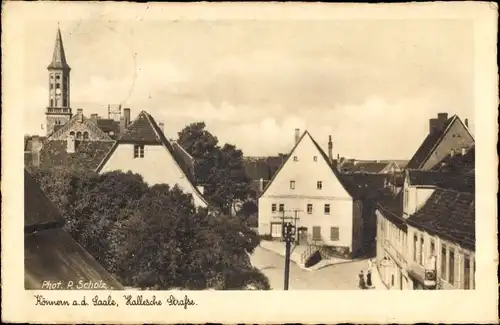 Ak Könnern an der Saale, Hallesche Straße