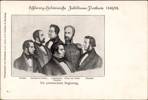 Ak Kiel Schleswig Holstein, Provisorische Regierung Schleswig-Holsteins 1848
