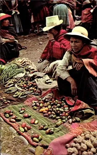Ak Cuzco Peru, Marktverkauf