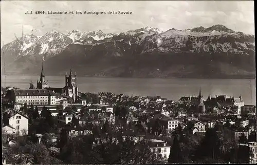 Ak Lausanne Kanton Waadt, Gesamtansicht, les Montagnes de la Savoie