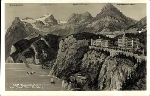 Ak Seelisberg Kanton Uri, Vierwaldstättersee, Grand Hotel Seelisberg