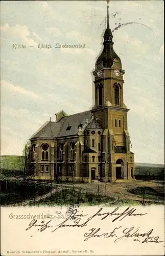 Ak Großschweidnitz in Sachsen, Kirche, Königliche Landesanstalt