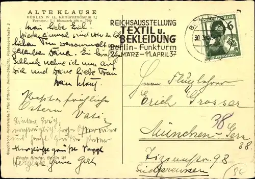 Ak Berlin Charlottenburg, Alte Klause, Kurfürstendamm 23