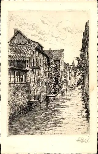 Künstler Ak Göttingen in Niedersachsen, Partie an der Leine