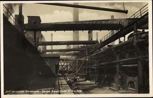 Ak Dortmund im Ruhrgebiet, Kokerei der Zeche Kaiserstuhl II, Industrieanlagen
