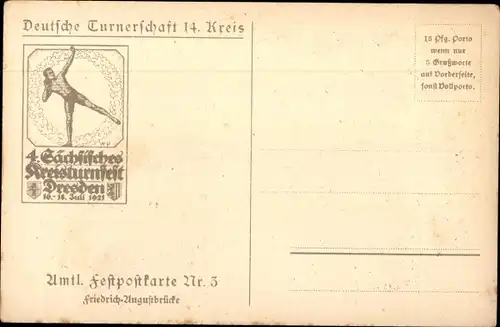 Passepartout Wappen Ak Dresden, 4. Sächsisches Kreisturnfest 1921