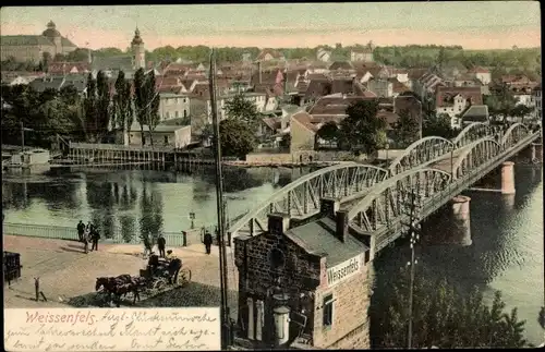 Ak Weißenfels im Burgenlandkreis, Teilansicht der Stadt, Brücke