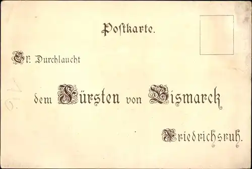 Künstler Litho Fürst Otto von Bismarck, 80. Geburtstag 1 April 1895