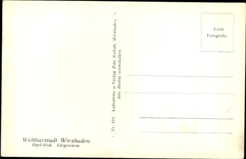 Ak Wiesbaden in Hessen, Opelbad, Liegewiese, Badegäste