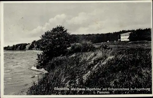 Ak Węgorzewo Angerburg Ostpreußen, Waldhaus Jägerhöhe am Schwenzaitsee