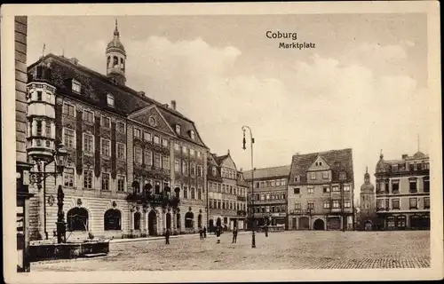 Ak Coburg in Oberfranken, Marktplatz