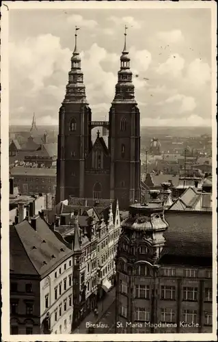 Ak Wrocław Breslau Schlesien, St. Maria Magdalena Kirche