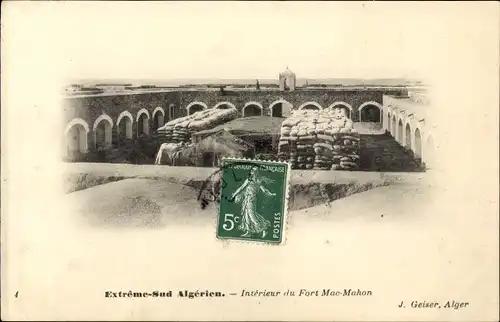Ak Mac Mahon Algerien, Extreme-Sud, Interieur du Fort Mac-Mahon