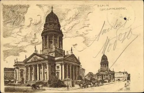 Künstler Ak Berlin Mitte, Gendarmenmarkt