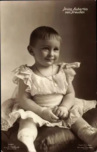 Ak Prinz Hubertus von Preußen, Kleid, Kleinkind, Kinderportrait, Liersch 3437