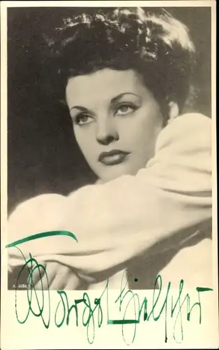 Foto Ak Schauspielerin Margot Hielscher, Portrait, Autogramm