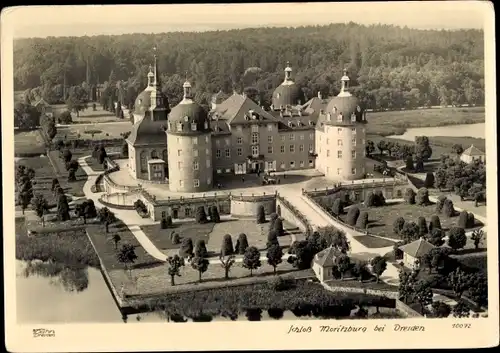 Ak Moritzburg in Sachsen, Schloss, Gesamtansicht, Garten