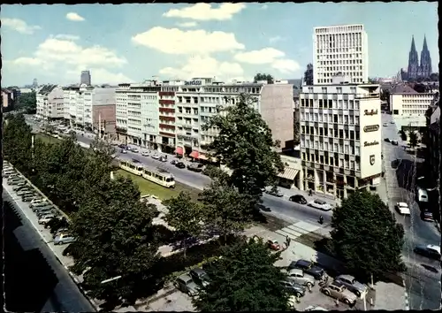 Ak Köln am Rhein, Kaiser Wilhelm Ring, Dom, Straßenbahn