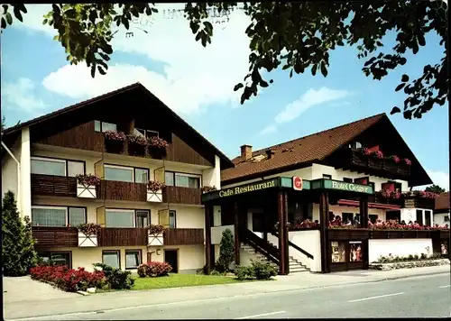 Ak Hopfen am See Füssen im Ostallgäu, Hotel-Cafe Geiger, Außenansicht