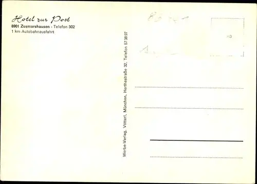 Ak Zusmarshausen, Hotel zur Post, Swimmingpool mit Badenden