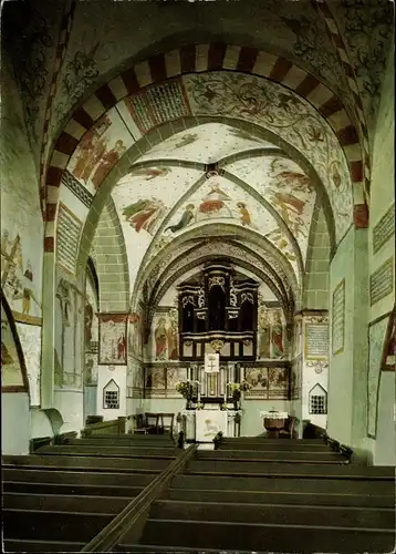 Ak Lieberhausen Gummersbach im Oberbergischen Kreis, Bunte Kerke, Altar, Fresken