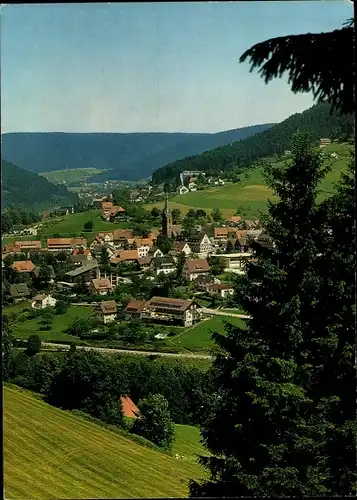 Ak Baiersbronn im Schwarzwald, Panorama, Kirchturm