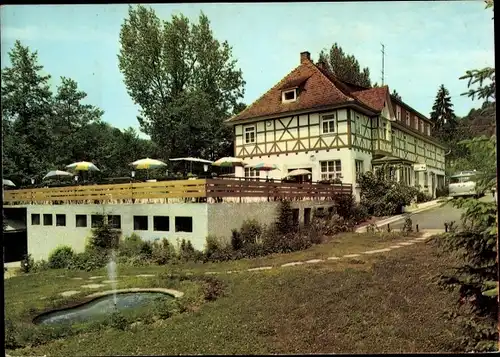 Ak Winkel Lindenfels Odenwald, Gasthaus und Pension Zum Wiesengrund, Teich