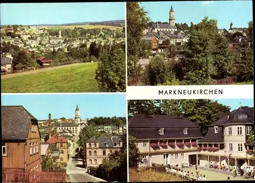 Ak Markneukirchen im Vogtland, Panorama, Kirche, Musikinstrumenten Museum