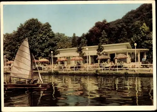 Ak Baldeney Essen im Ruhrgebiet, Seeterrasse Schloss Baldeney