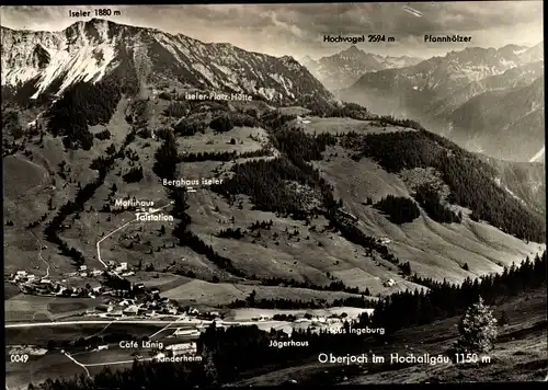 Ak Oberjoch Bad Hindelang im Oberallgäu, Hochvogel, Iseler, Berghaus Iseler, Jägerhaus