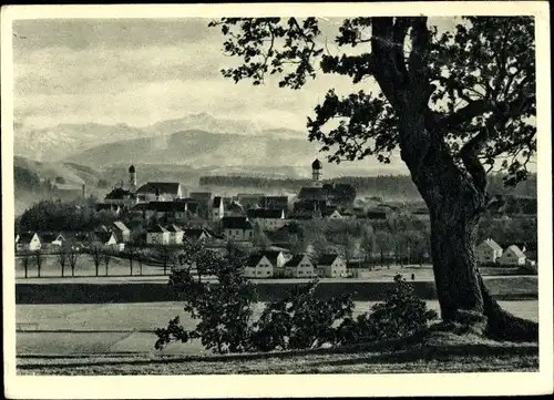 Ak Schongau in Oberbayern, Panorama mit Zugspitzmassiv