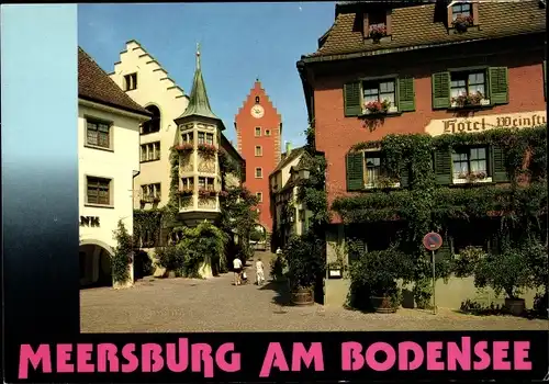 Ak Meersburg am Bodensee, Straßenpartie, Hotel