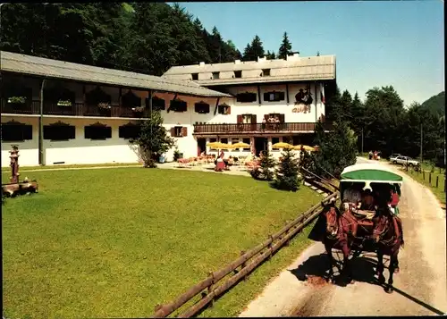 Ak Oberstdorf im Oberallgäu, Franz Fackler Kur- und Erholungsheim am Christlessee, Kutsche