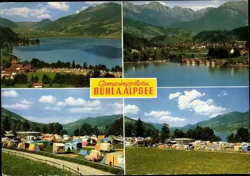 Ak Bühl am Alpsee Immenstadt im Allgäu, Campingplatz, Panorama, Alpsee