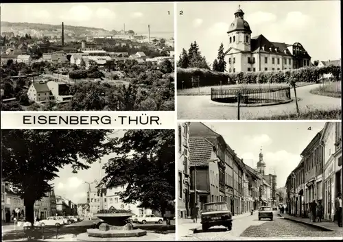 Ak Eisenberg in Thüringen, Teilansicht, Schloßkirche, Marktplatz, Steinweg