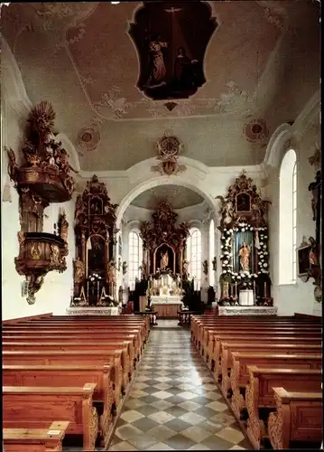 Ak Rettenberg im Allgäu, Pfarrkirche St.Stephanus, Kanzel, Altar