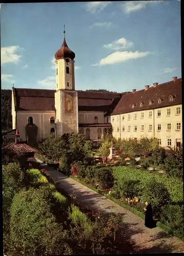 Ak Beuron im Donautal, Benediktiner Erzabtei, Außenansicht, Kreuzgarten