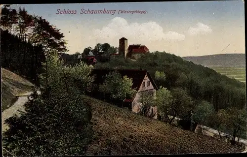 Ak Schaumburg Rinteln an der Weser, Schloss Schaumburg, Außenansicht