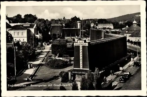 Ak Bad Salzuflen in Lippe, Rosengarten mit Gradierwerk, Thermalbad