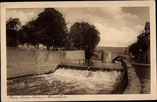Ak Hann. Münden in Niedersachsen, Partie an der Werraschleuse